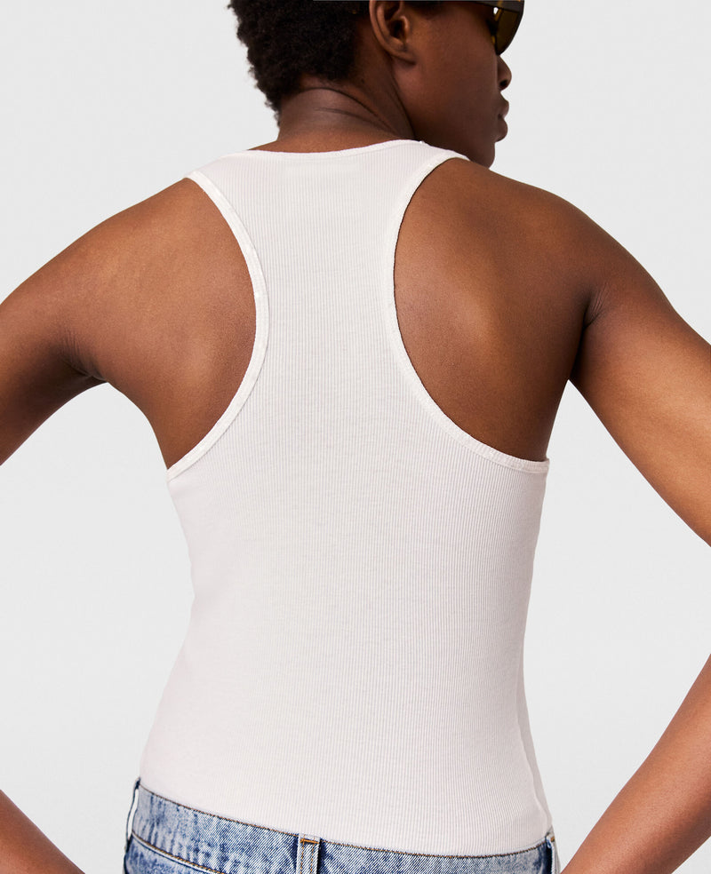 Studded Mother Tank, White