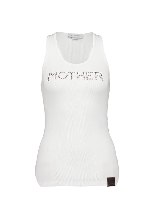 Studded Mother Tank, White
