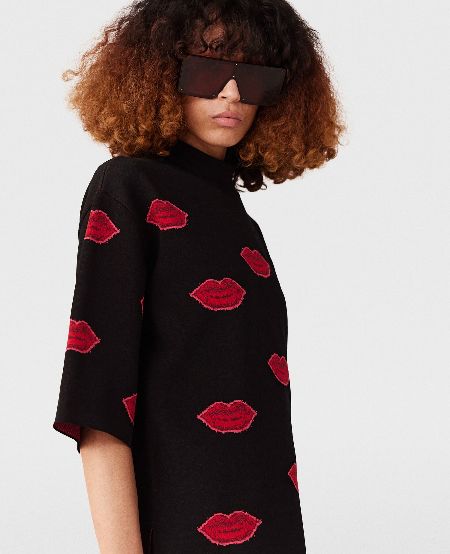 Lips jacquard jumper, multicolor