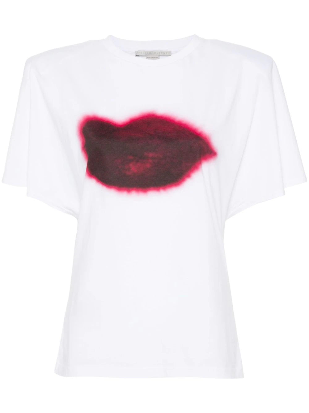 See now buy now top, white-red