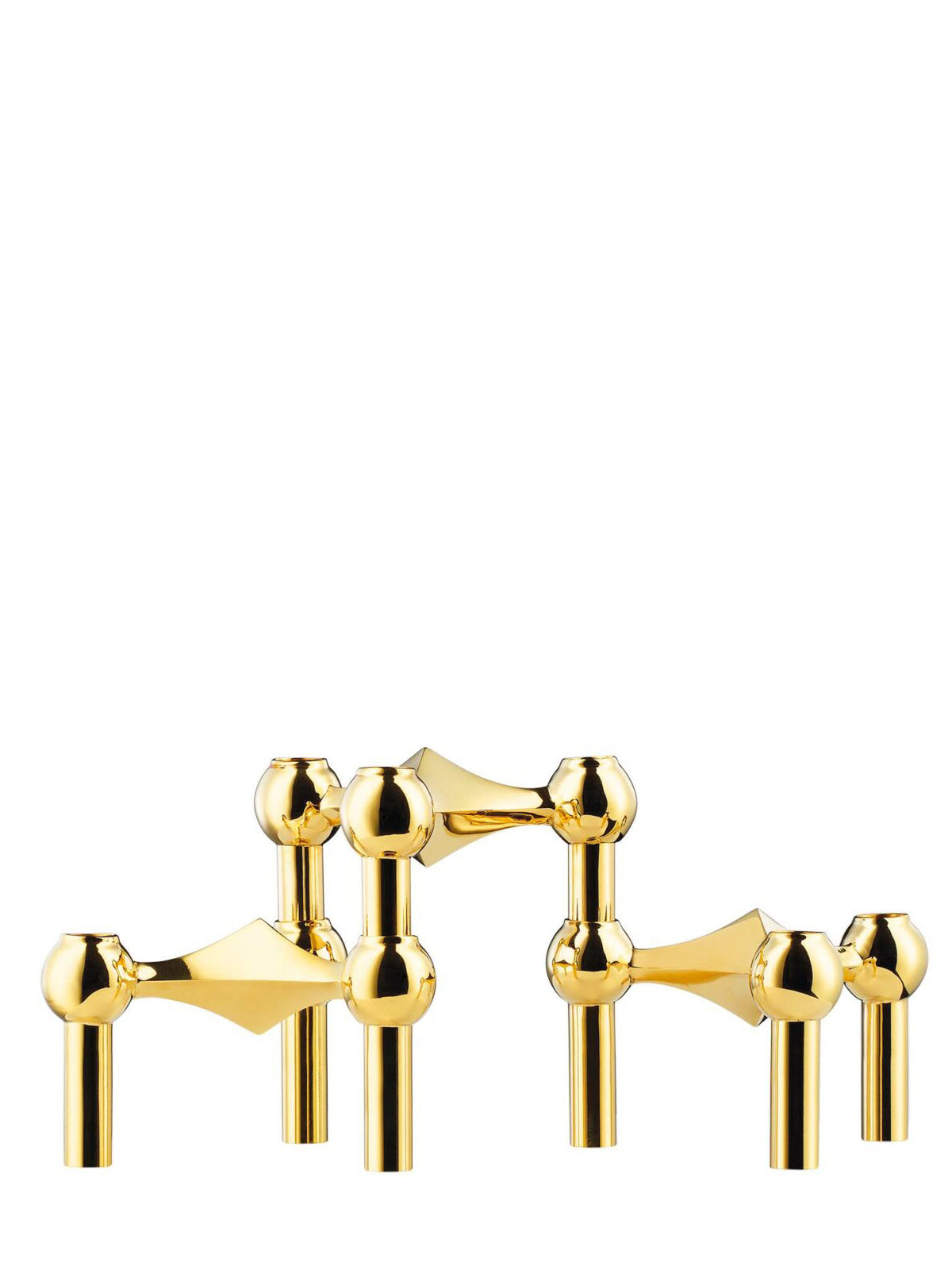 STOFF Nagel candle holder set w/3 pcs, solid brass