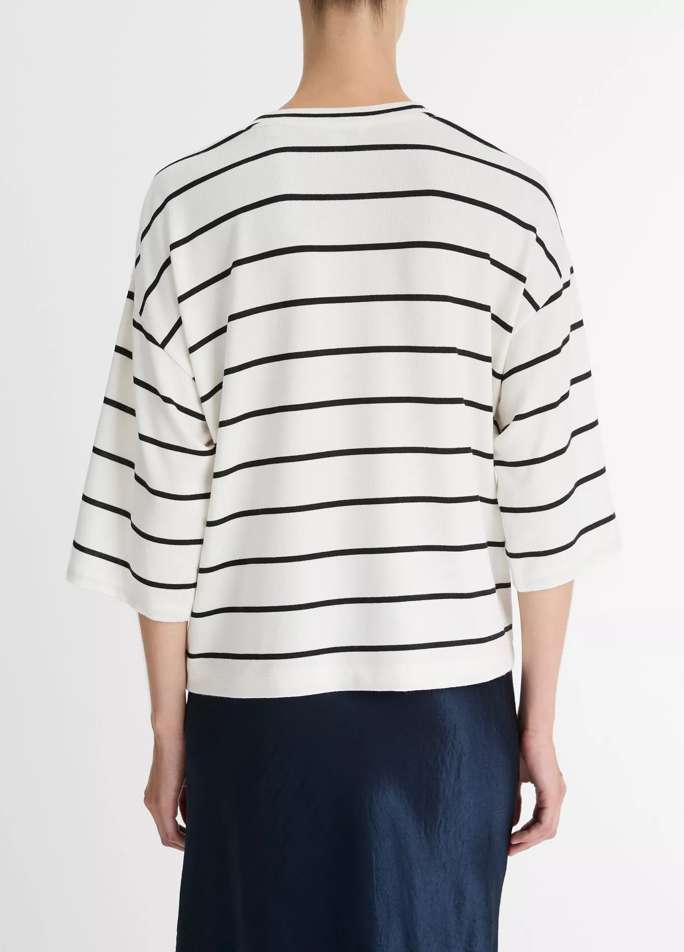 Striped wide sleeve tee, coastal