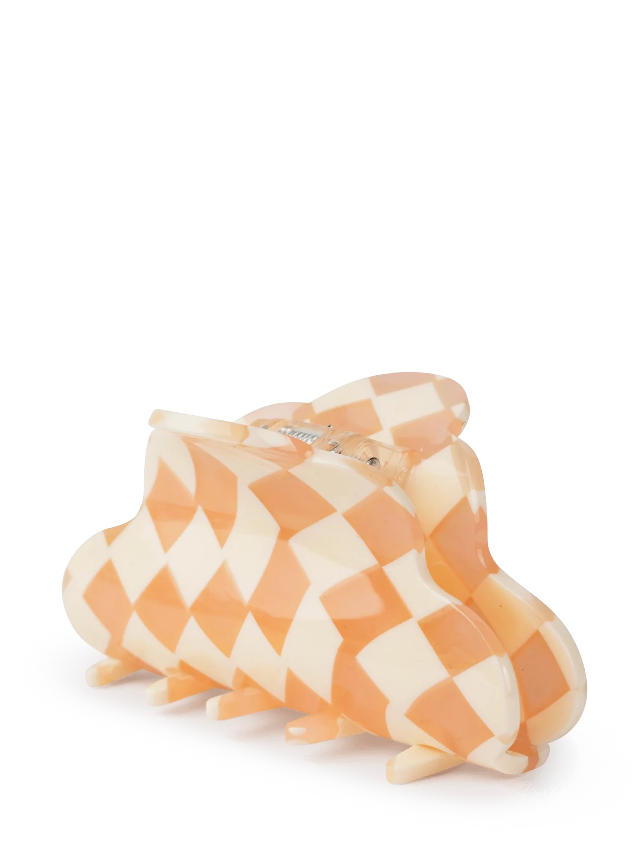 Hair Claw Lene Big, Checkered Peach