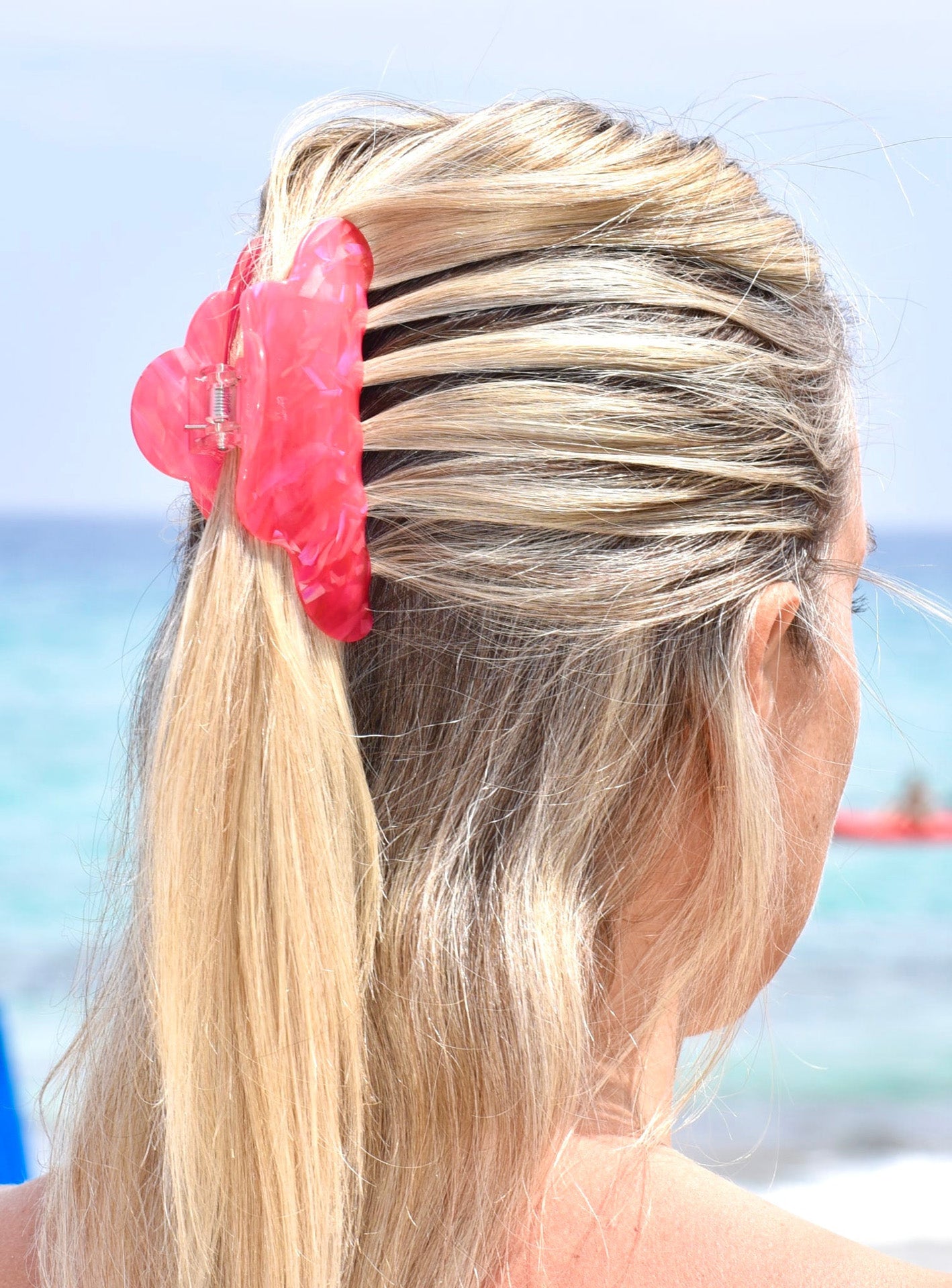 Big Lene Piña Colada Hair Claw, Cosmopolitan pink