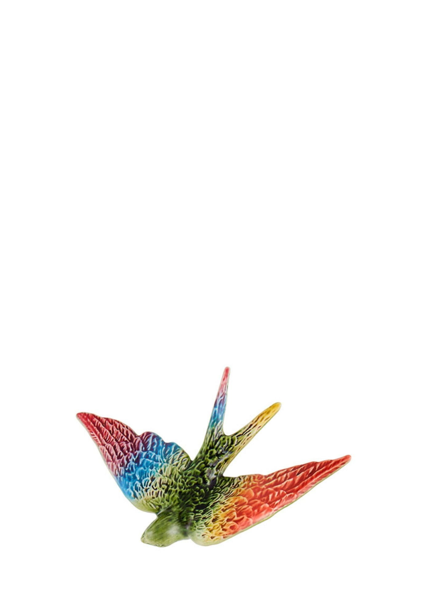 Colorful bird figurine on a white background
