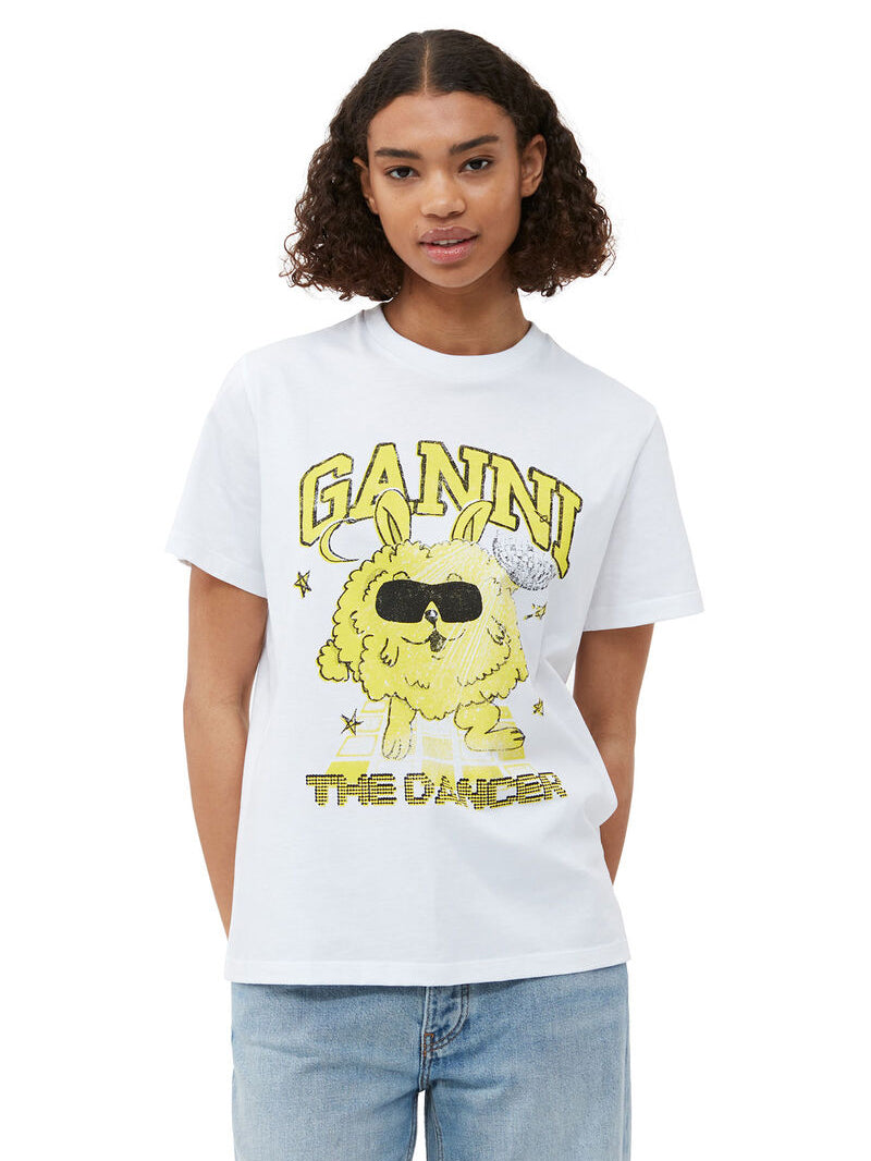 Relaxed Dance Bunny T-shirt, yellow-white