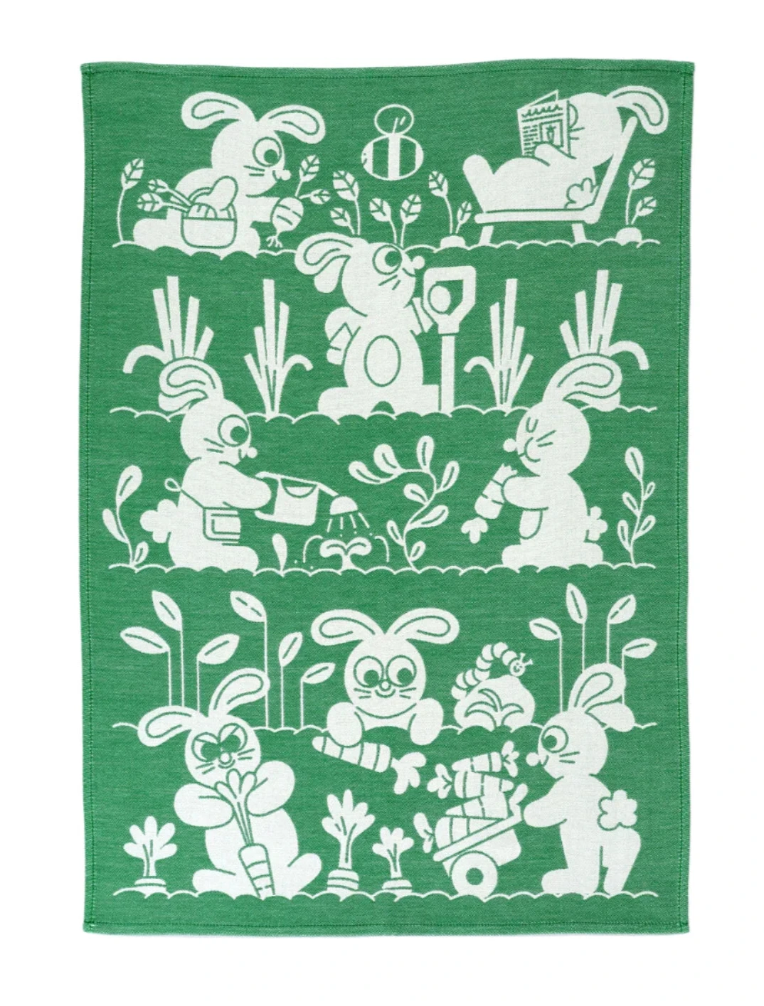 Garden Rabbits Tea Towel