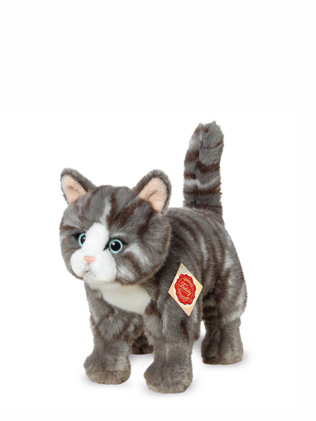 Grey tabby cat soft toy