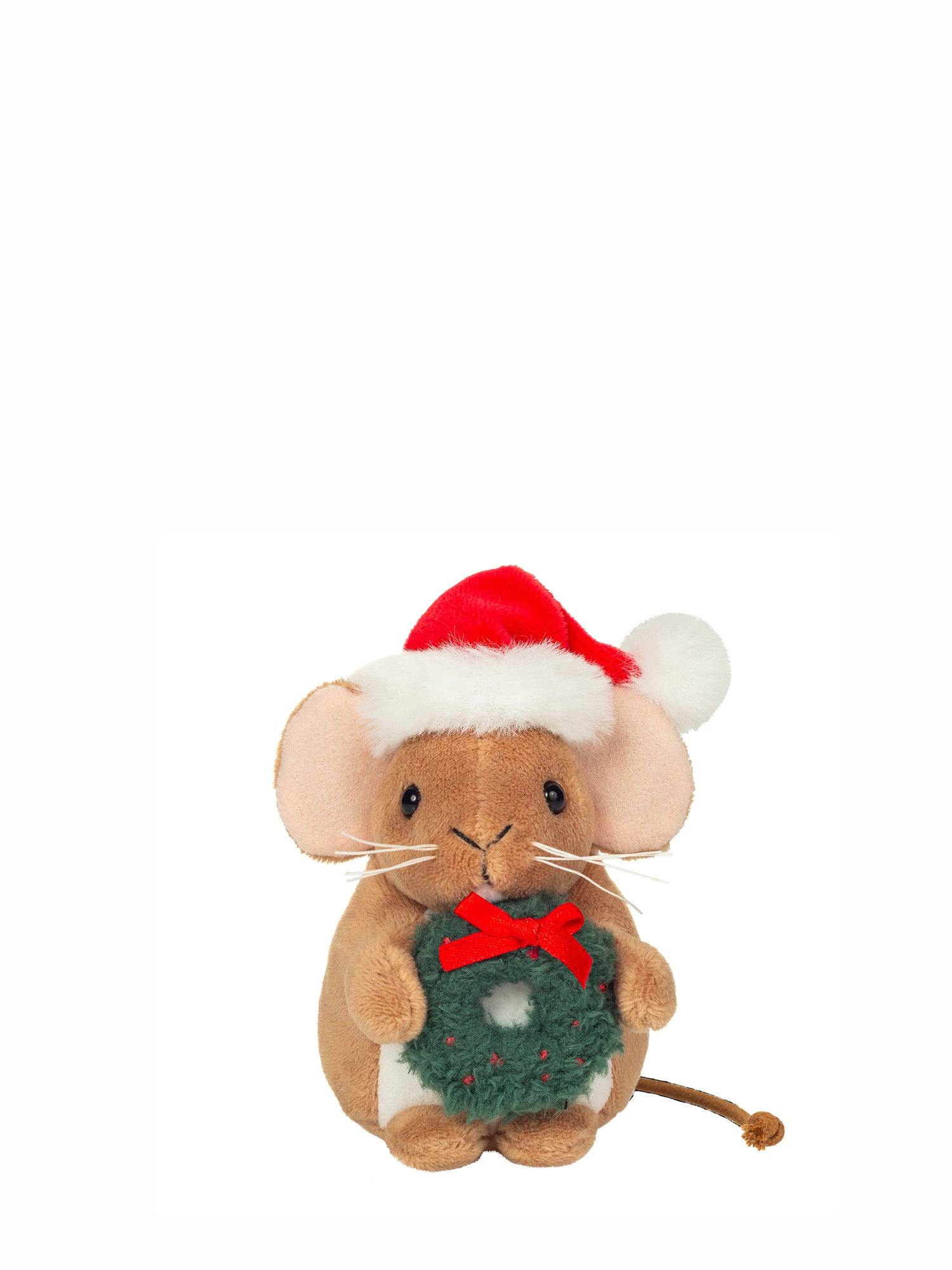 Christmas Mouse with wreath soft toy (11cm)