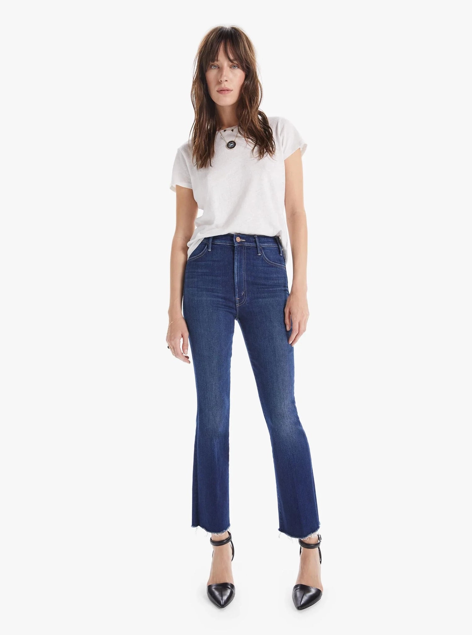 THE HUSTLER ANKLE FRAY Ankle Fray Jean, blue