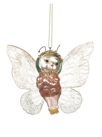 DRAGONFLY or Butterfly FAIRY glass ornament (14 cm)