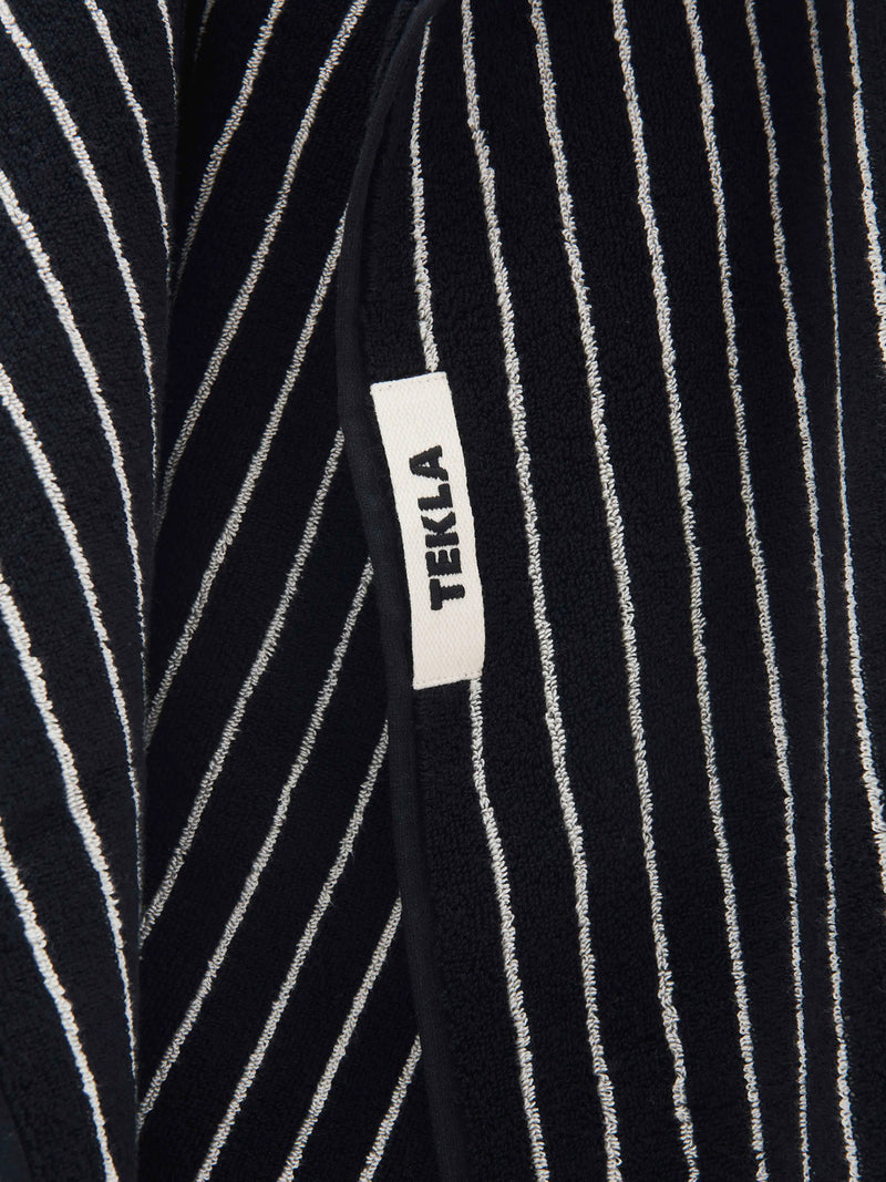 Terry bath towel, black stripes