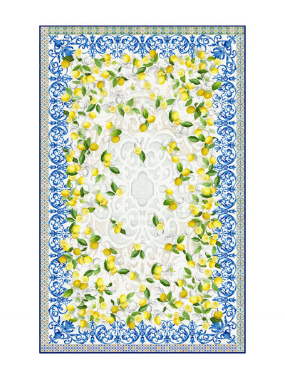 Cetara lemon print linen tablecloth (170x270 cm)