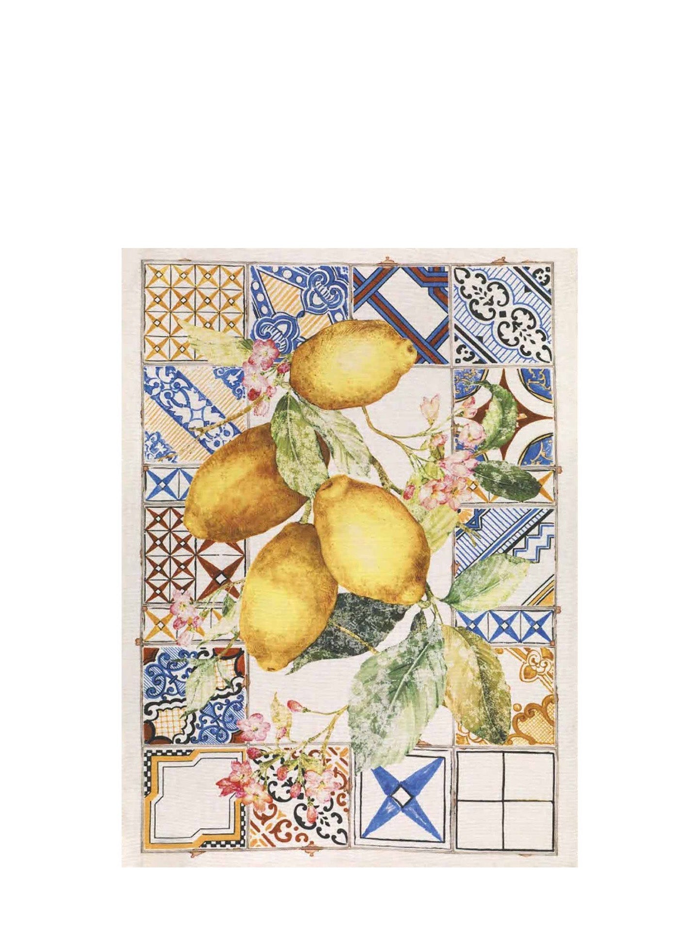 Azulejos kitchen towel, citron