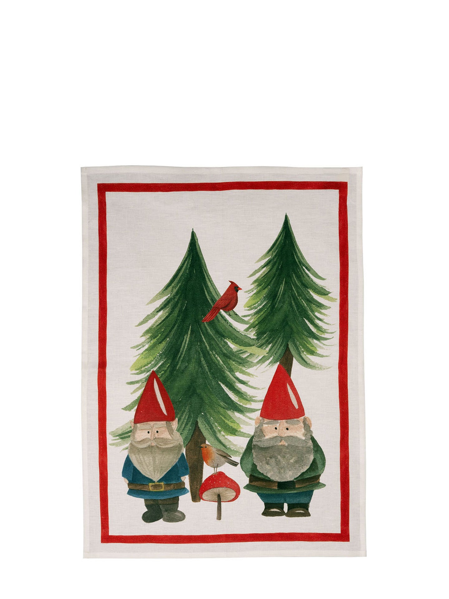 Jolly elf kitchen towel, red