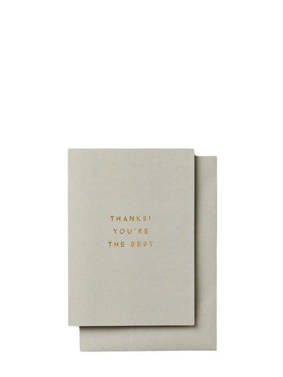 Sage green you're the best, thank you card