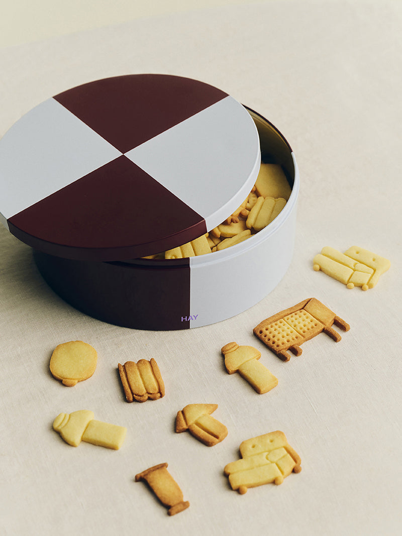 Tin round container, 2 colour combos