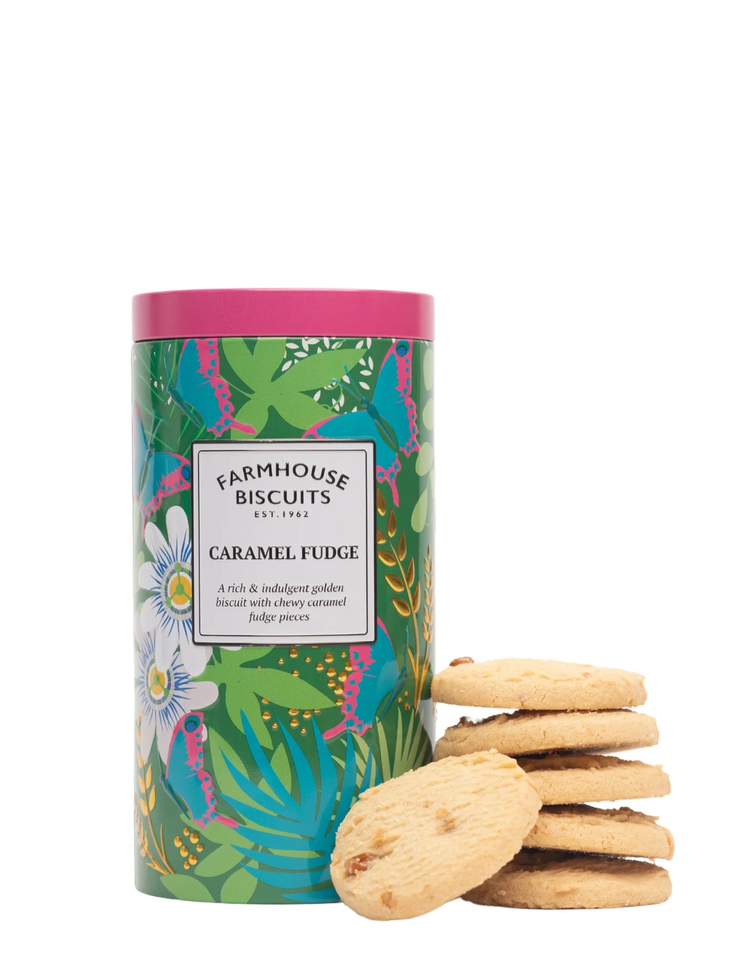 Tropical Caramel Fudge Biscuits in Tin Tube (200g)