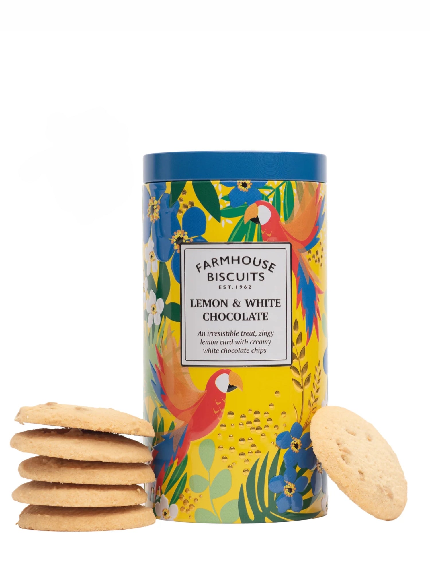 Biscuits Tin Tube Tropical Lemon & White Chocolate (200g)