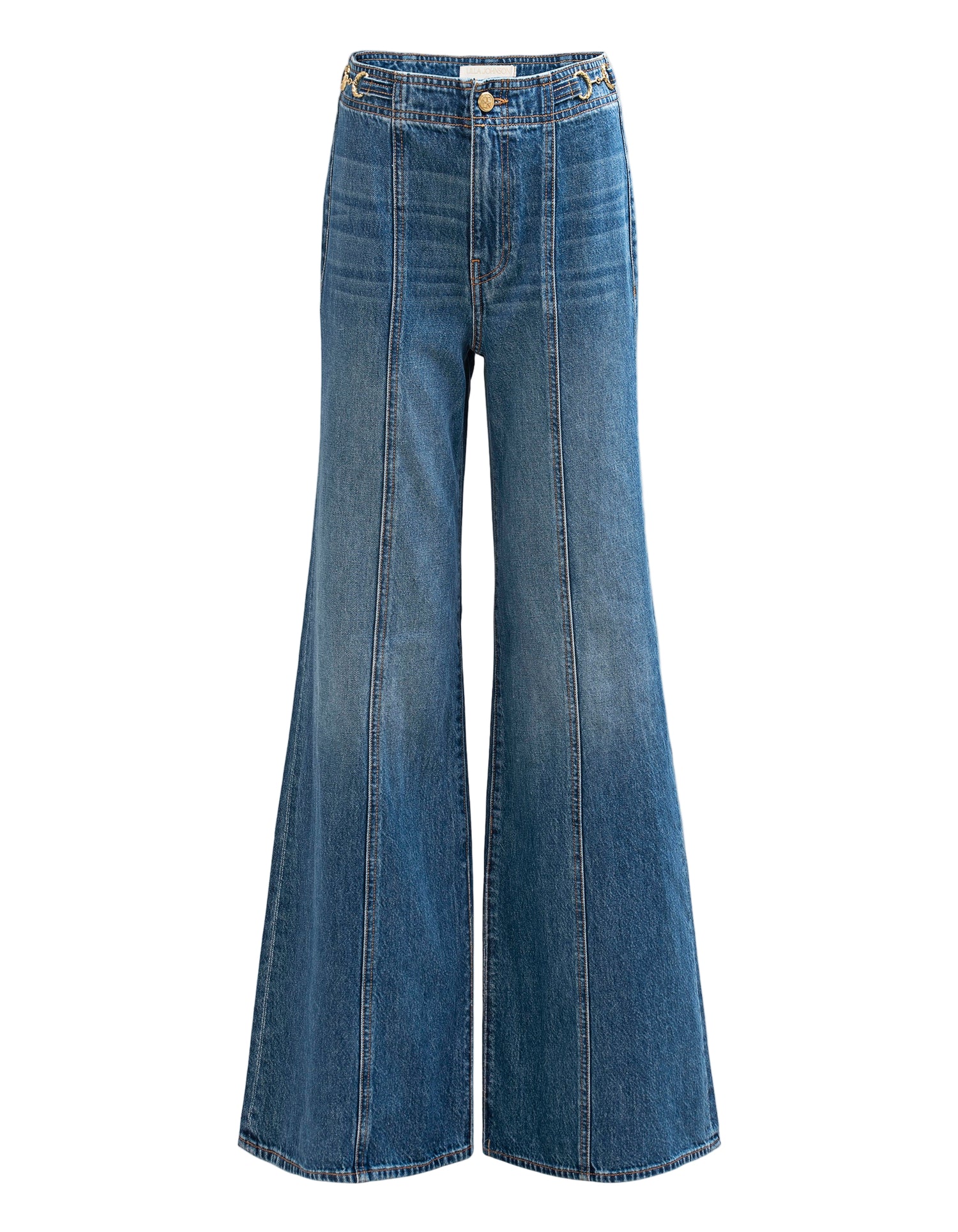 Blue jeans on a white background