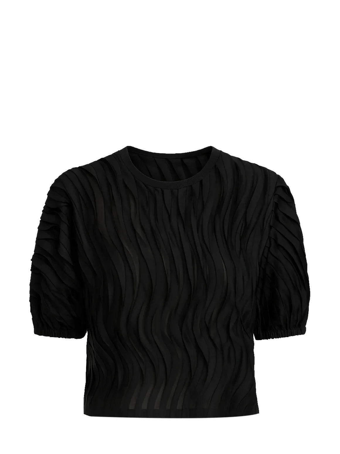 Vayda short sleeve top, black