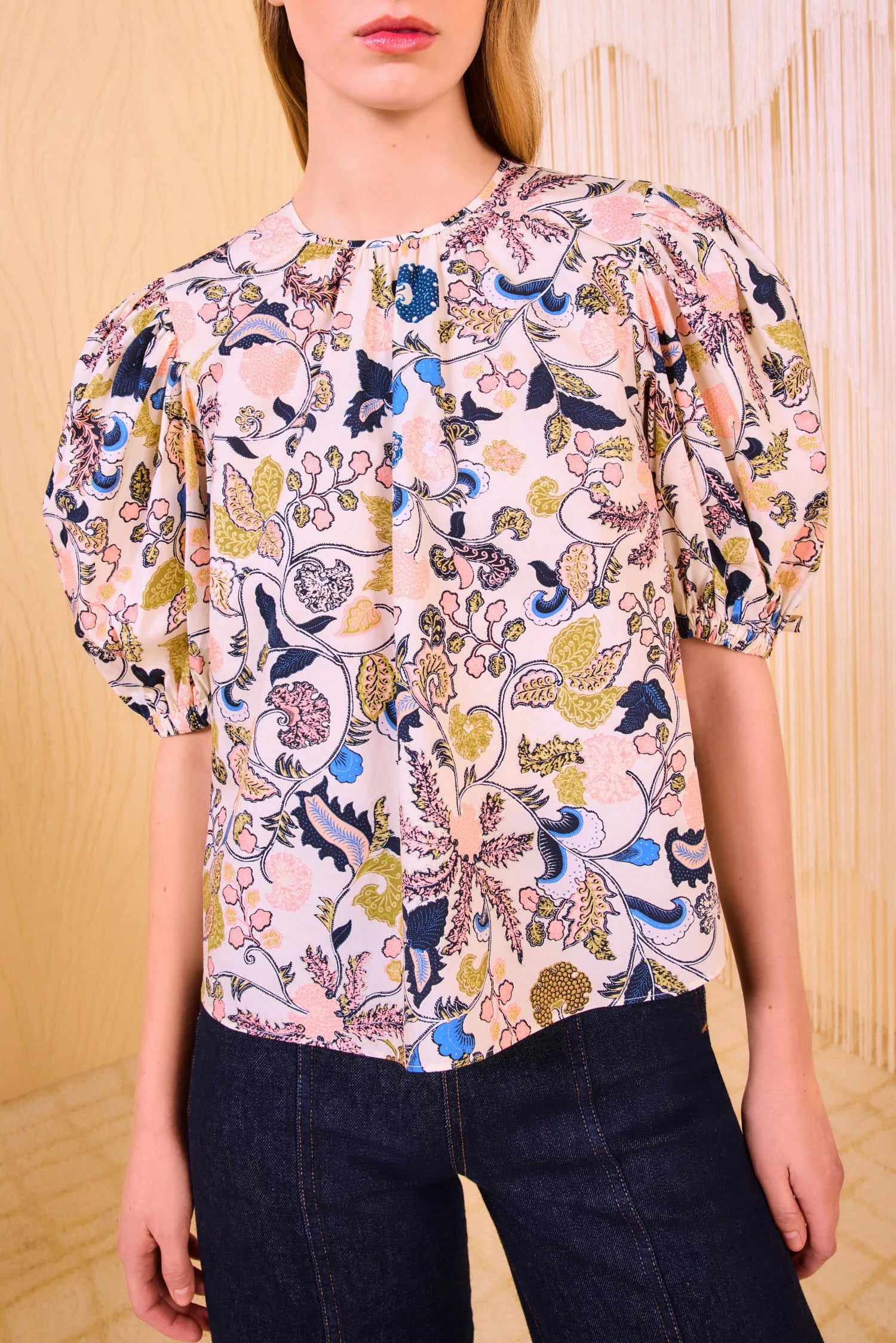 Coralie Short Sleeve Blouse, Magnolia