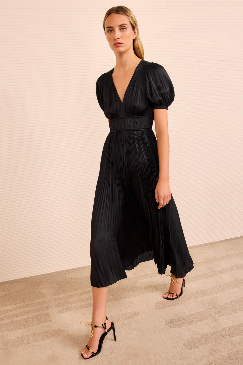 Audra puff sleeve dress, black