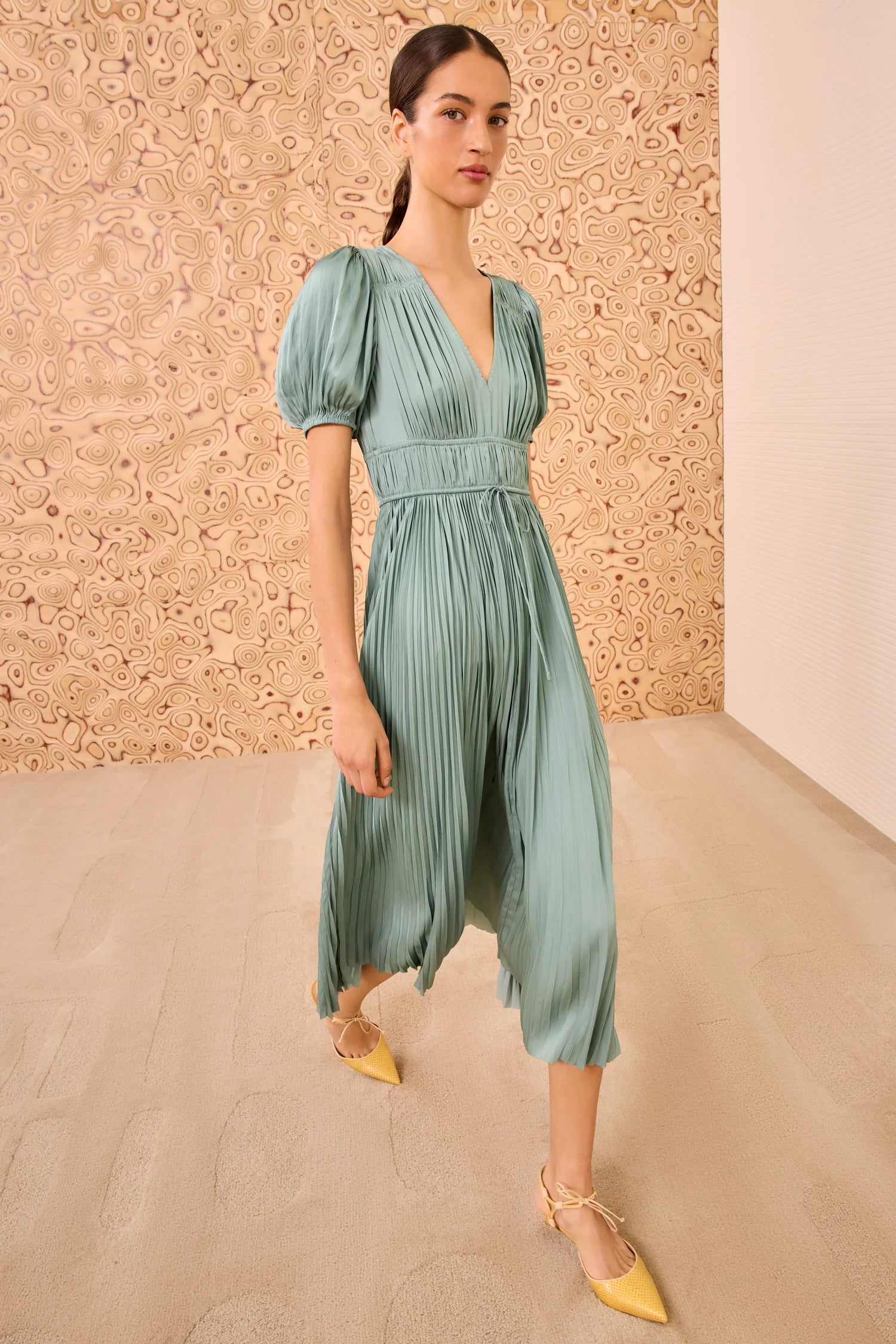 Audra puff sleeve dress, mint green