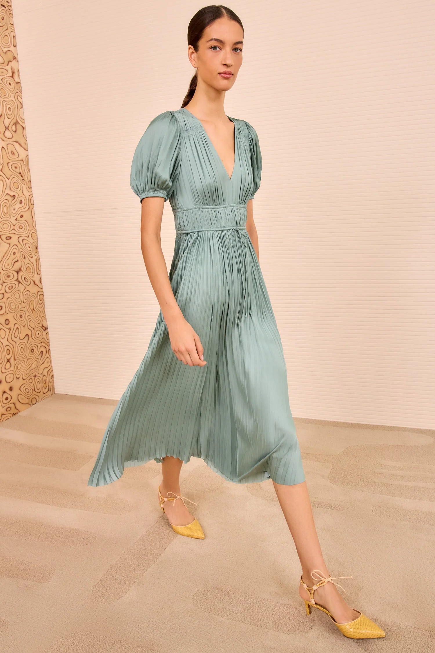 Audra puff sleeve dress, mint green