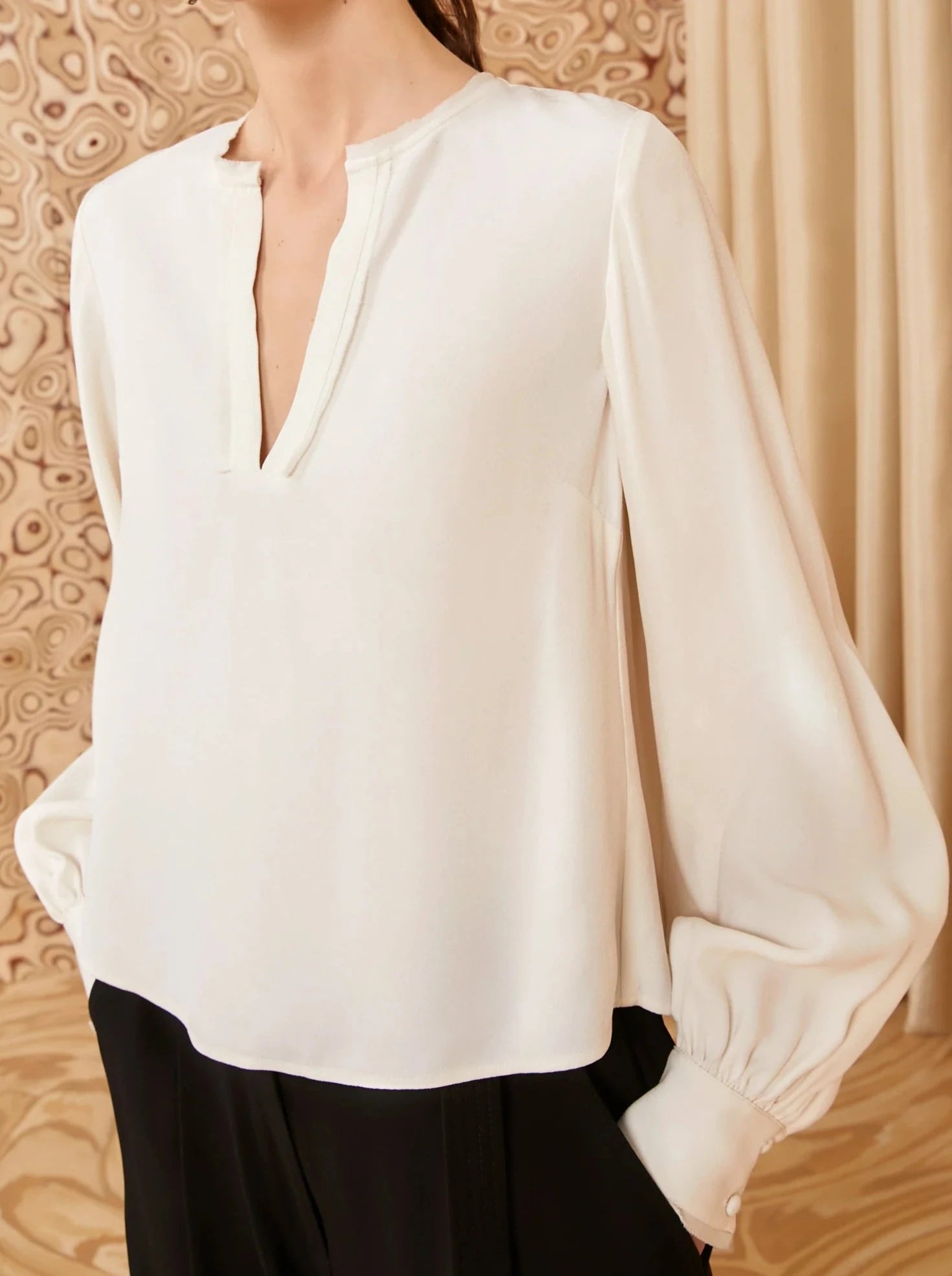 Greta Blouse, ivory