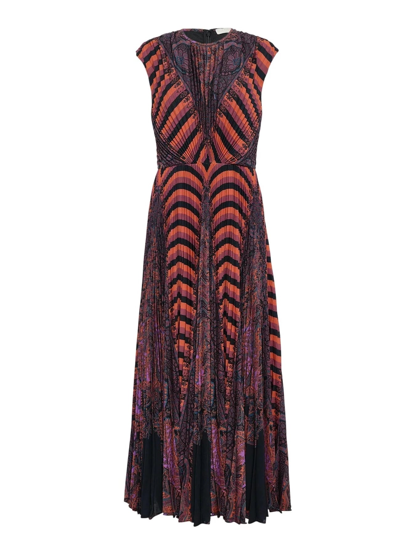 Violeta pleated sleeveless midi dress, amethyst