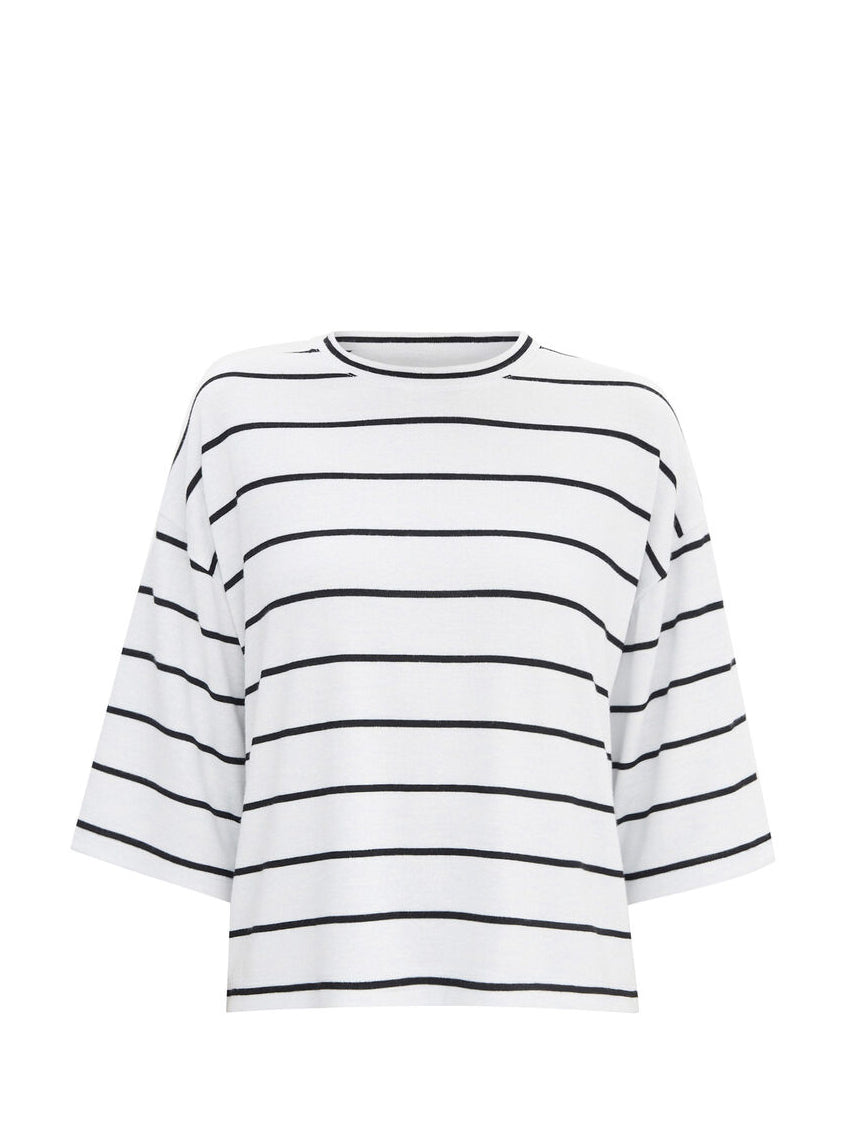 Striped wide sleeve tee, coastal