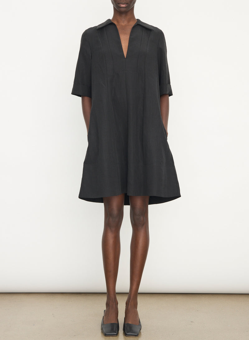 A-line short dress, black