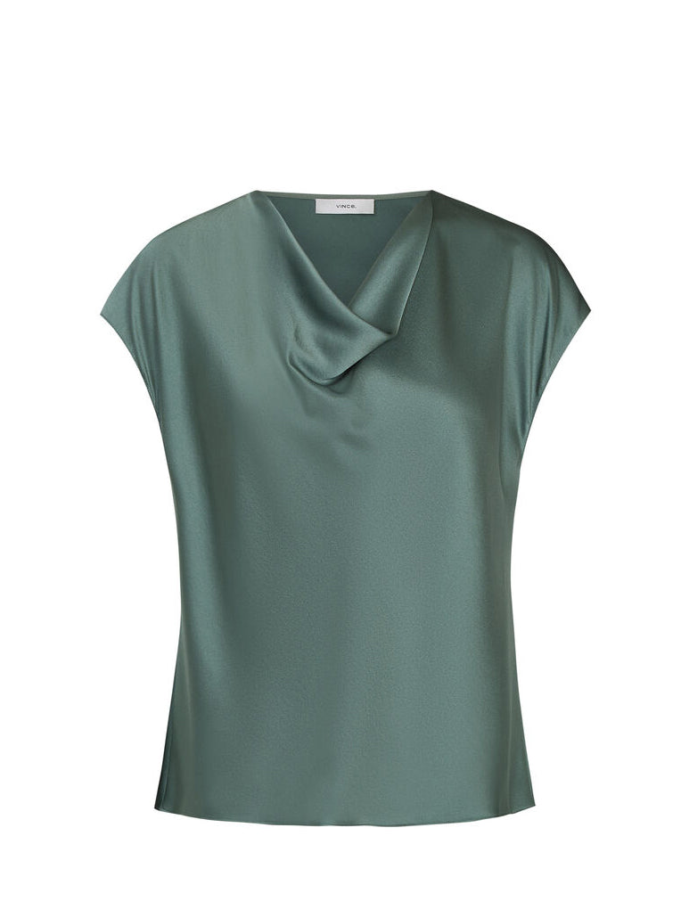 Cowl Neck Blouse, Green