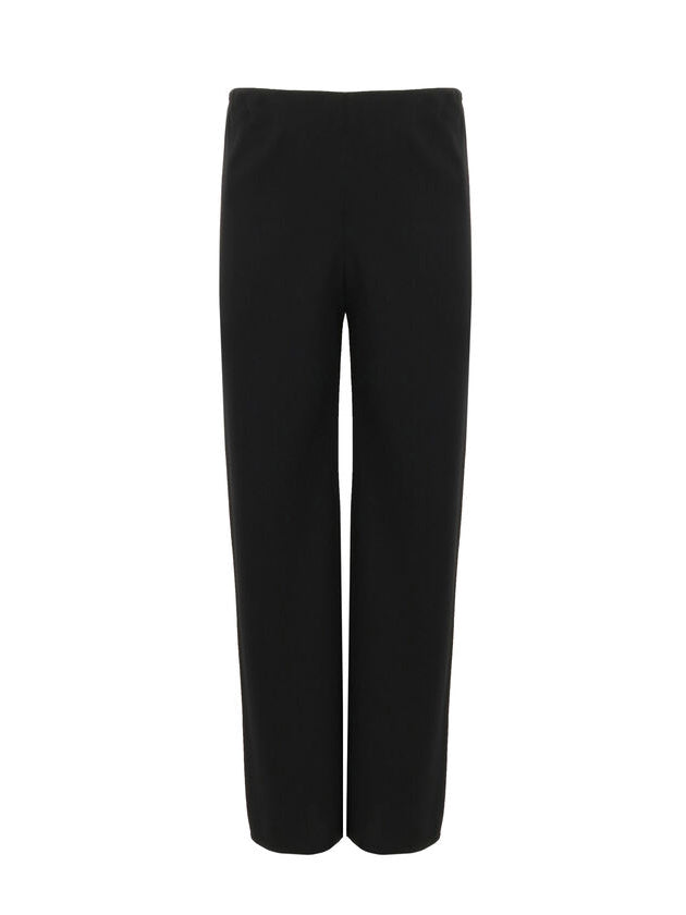 High waisted bias pant, black