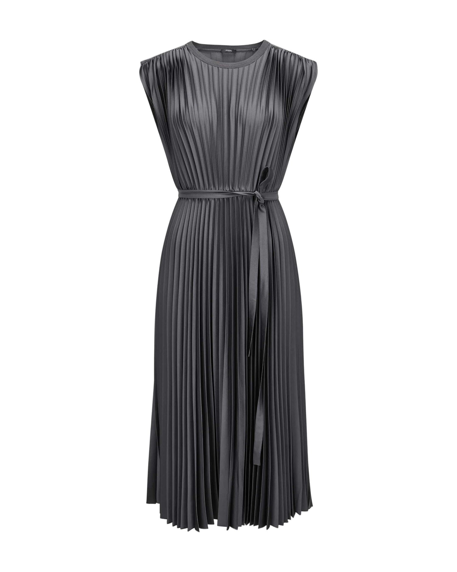 Volta knit weave plissé dress, smoke grey