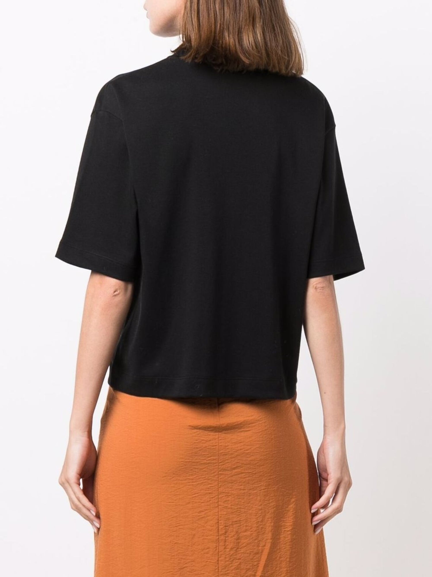 Wide sleeve crop tee, black