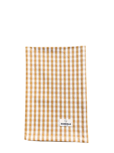Vichy tea towel, camel gingham