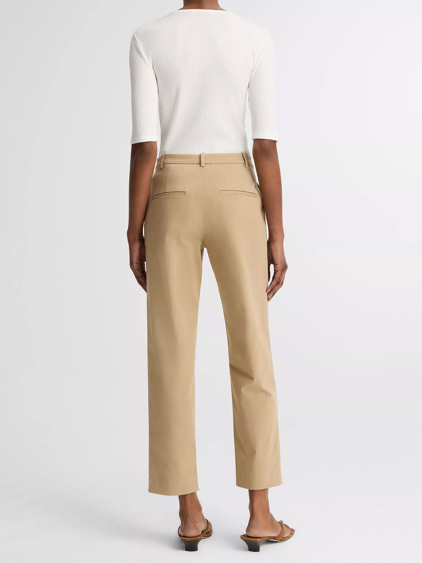 Mid rise chino pant, beige