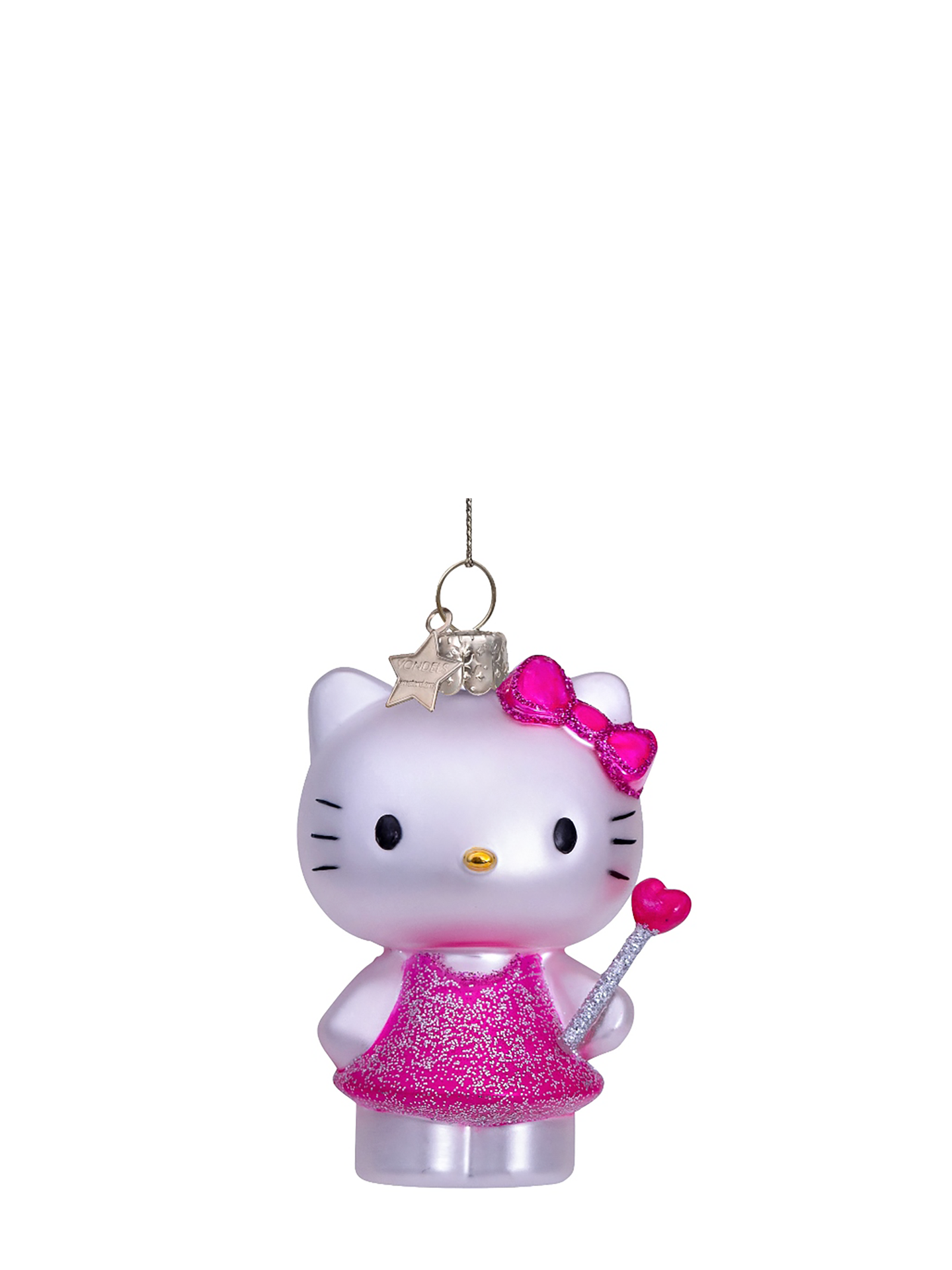 Hello Kitty glass ornament with magic wand