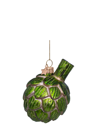 Artichoke glass ornament