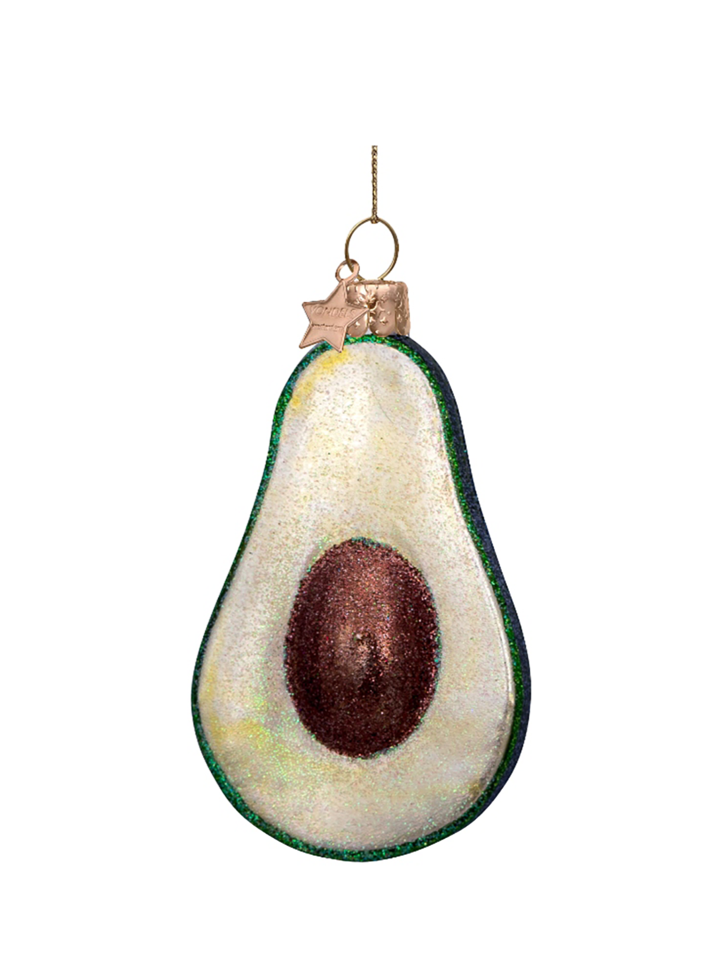 Avocado glass ornament, green