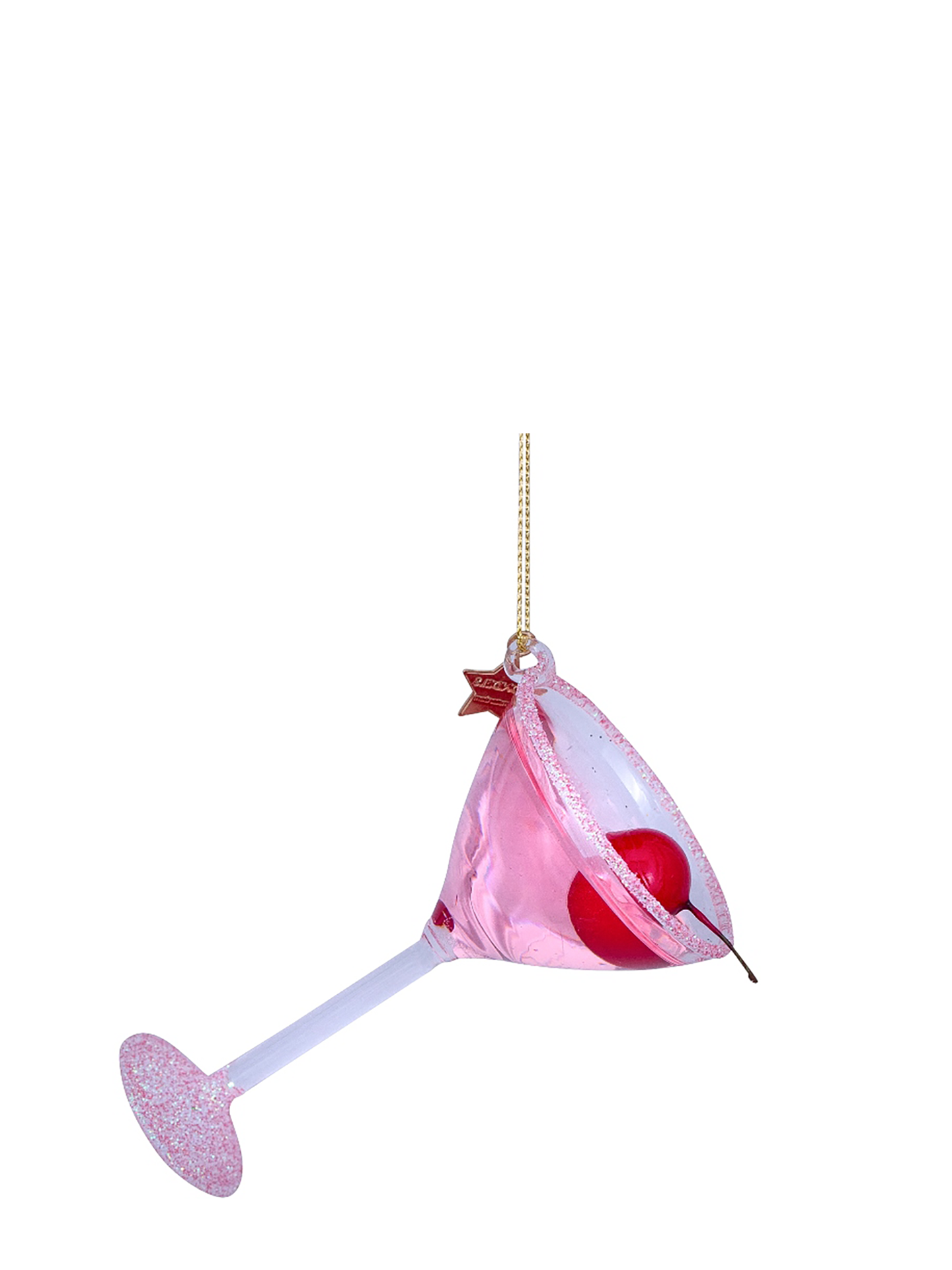 Cosmopolitan cocktail glass ornament, pink