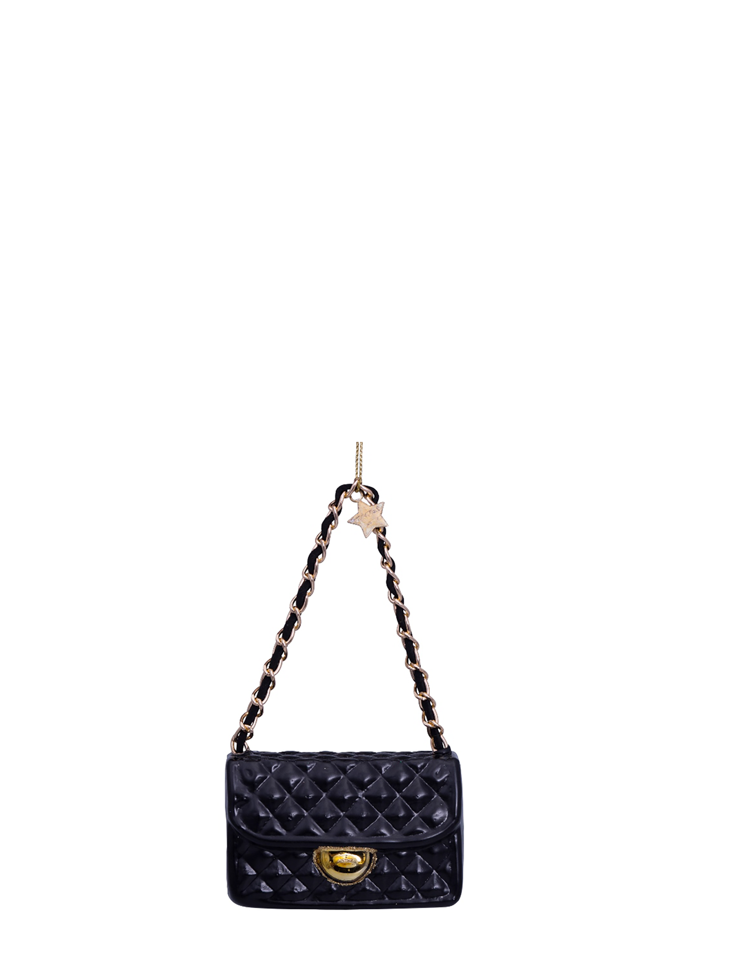 Fashion bag glass ornament, black