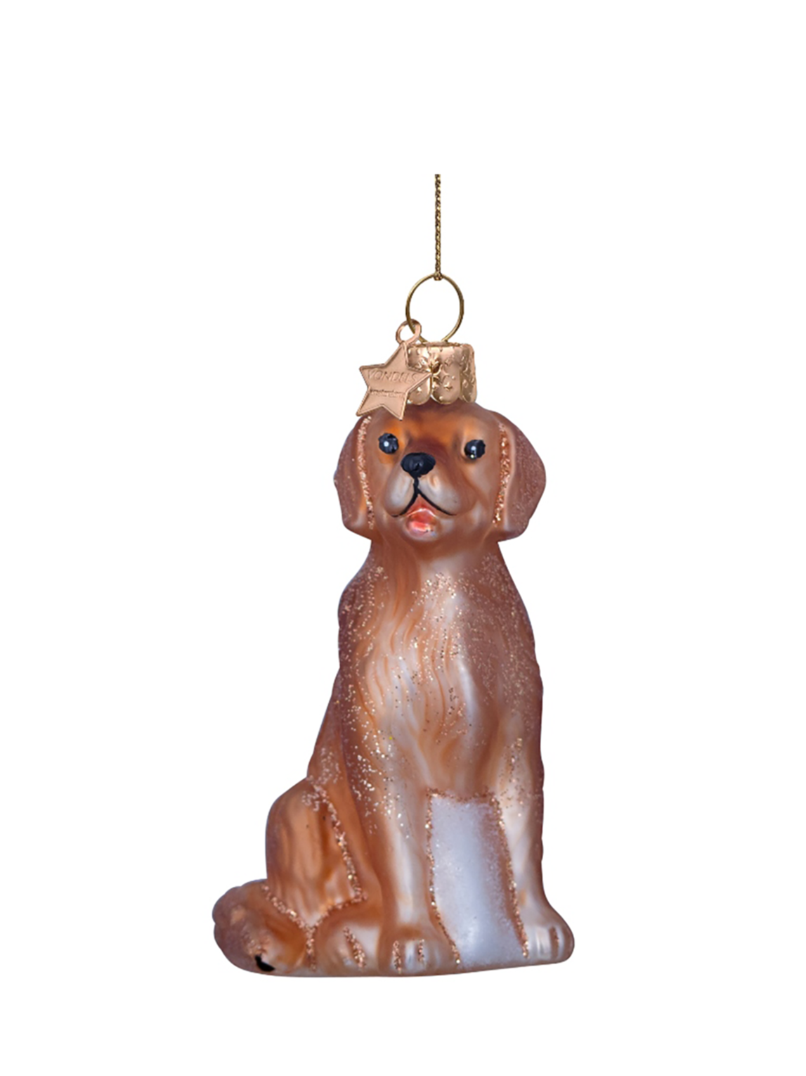 Golden retriever glass ornament, blonde (8,5cm)