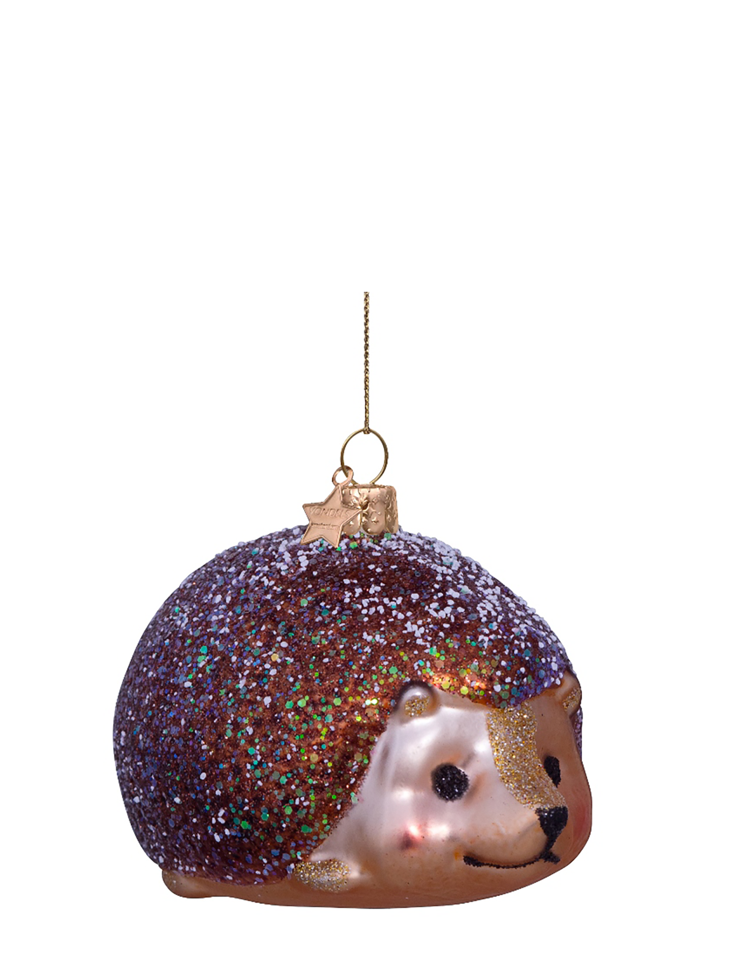 Hedgehog glass ornament, brown