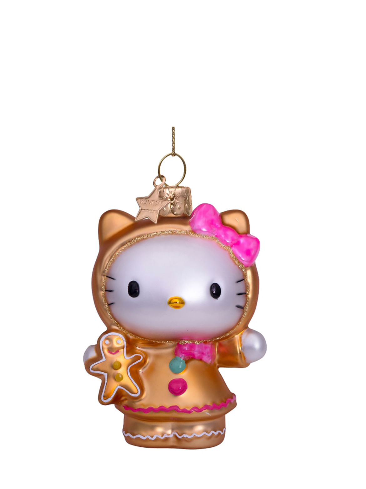 Hello Kitty gingerbread glass ornament