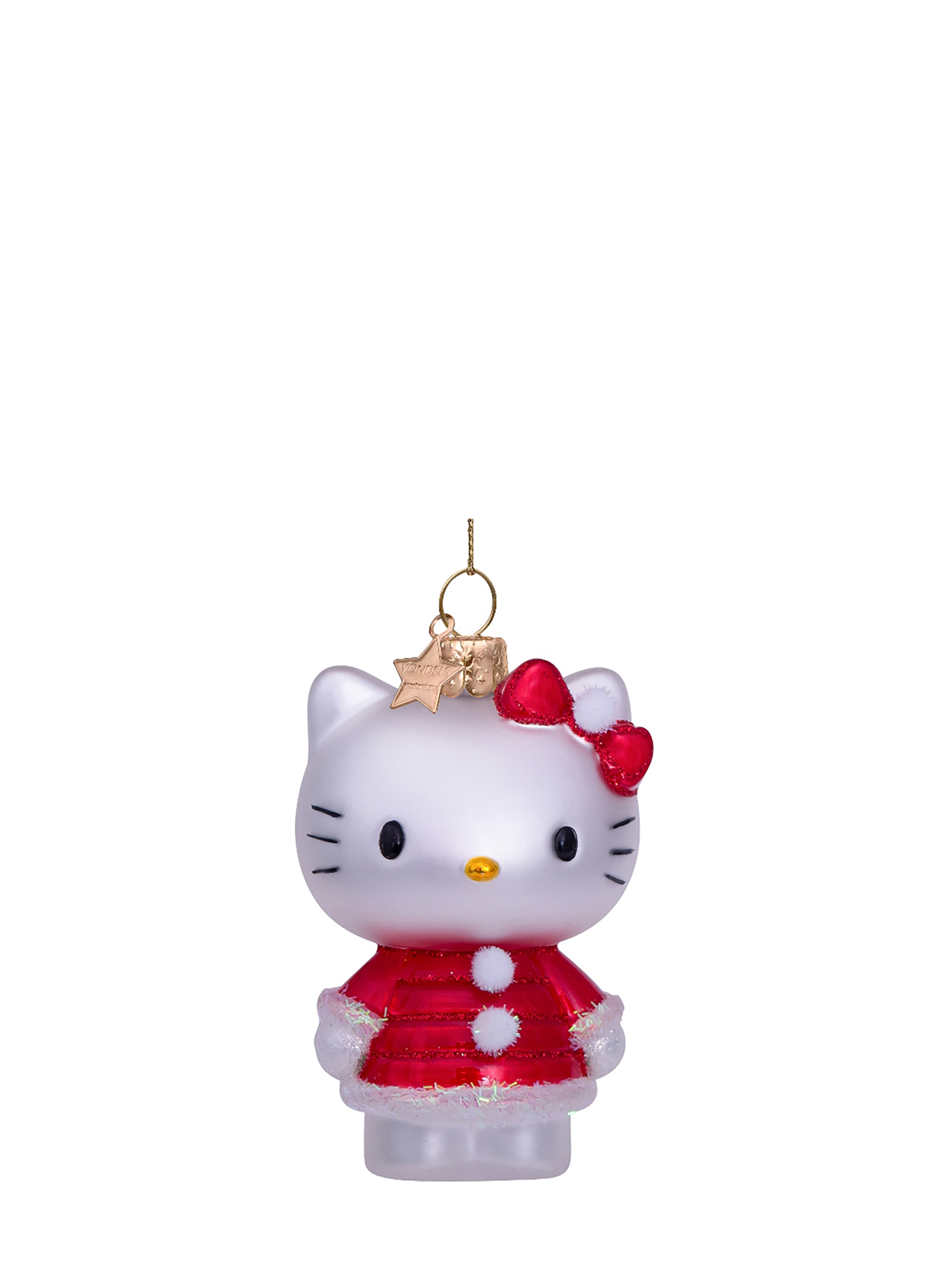 Hello Kitty glass ornament with Christmas dress