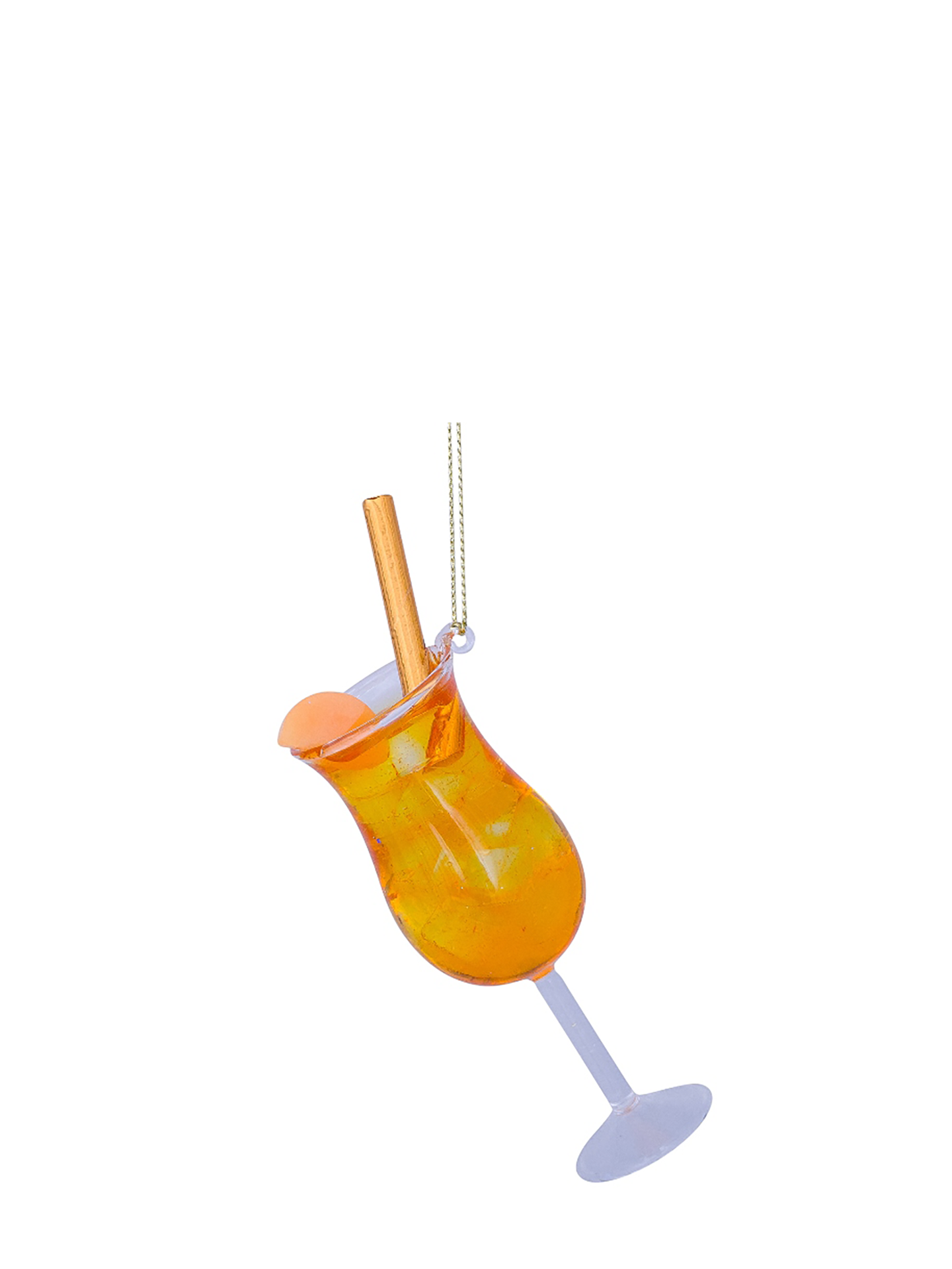 Iced spritzer glass ornament, orange