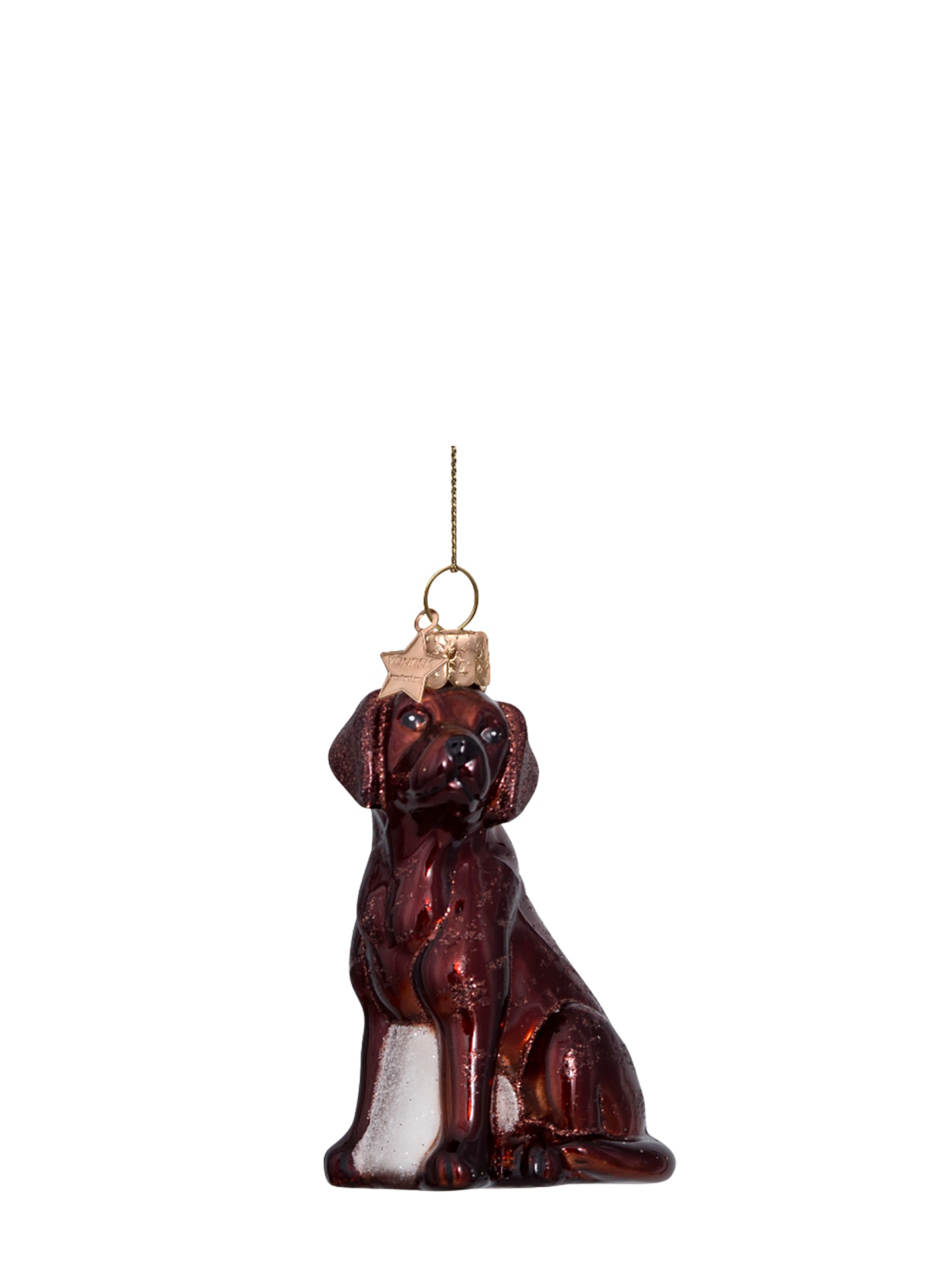 Labrador glass ornament, brown